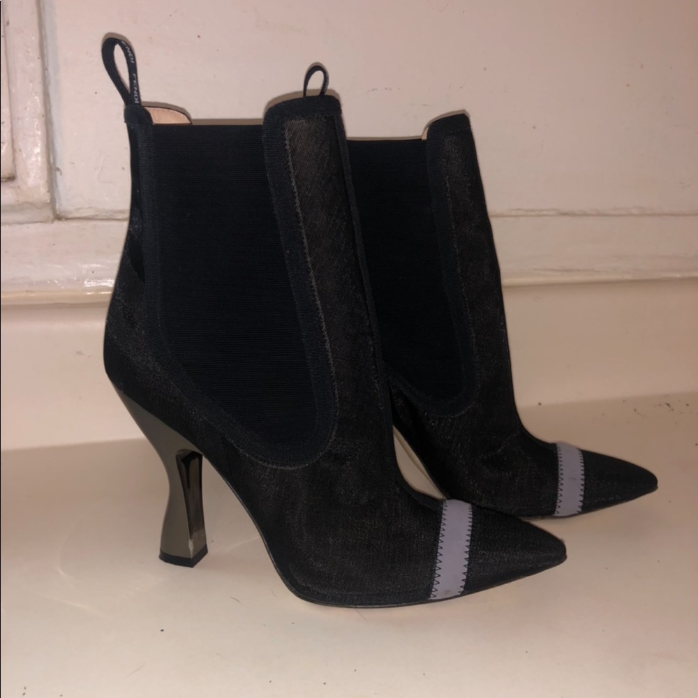 Fendi Black Mesh Booties